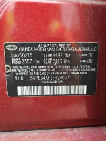 Photo 12 VIN: 5NPE34AF3FH249671 - HYUNDAI SONATA 