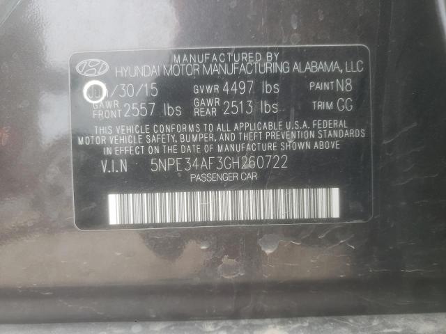 Photo 12 VIN: 5NPE34AF3GH260722 - HYUNDAI SONATA SPO 