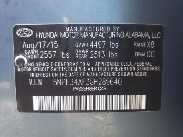 Photo 9 VIN: 5NPE34AF3GH289640 - HYUNDAI SONATA SPO 