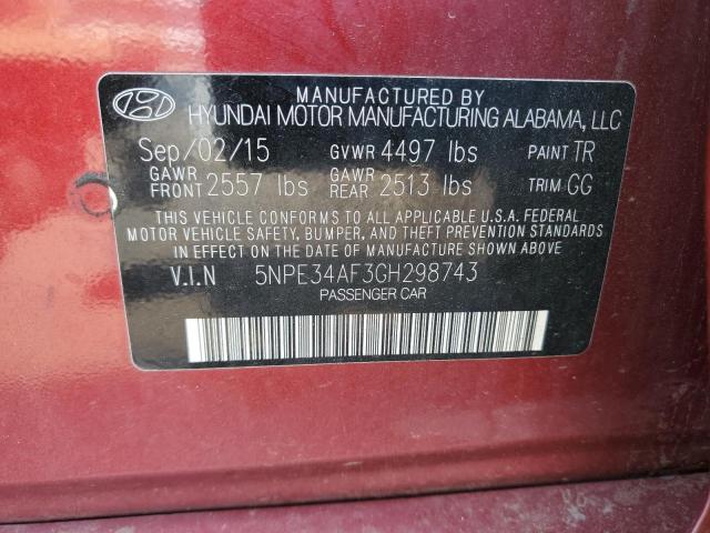 Photo 11 VIN: 5NPE34AF3GH298743 - HYUNDAI SONATA SPO 