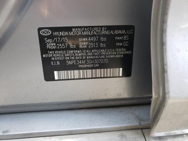 Photo 9 VIN: 5NPE34AF3GH307070 - HYUNDAI SONATA SPO 