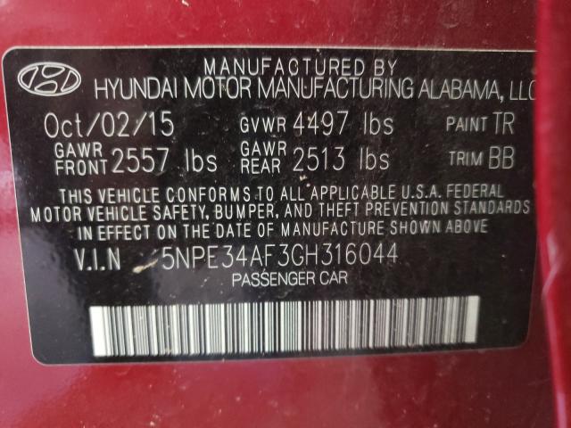 Photo 9 VIN: 5NPE34AF3GH316044 - HYUNDAI SONATA SPO 