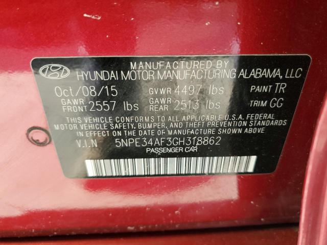 Photo 9 VIN: 5NPE34AF3GH318862 - HYUNDAI SONATA SPO 