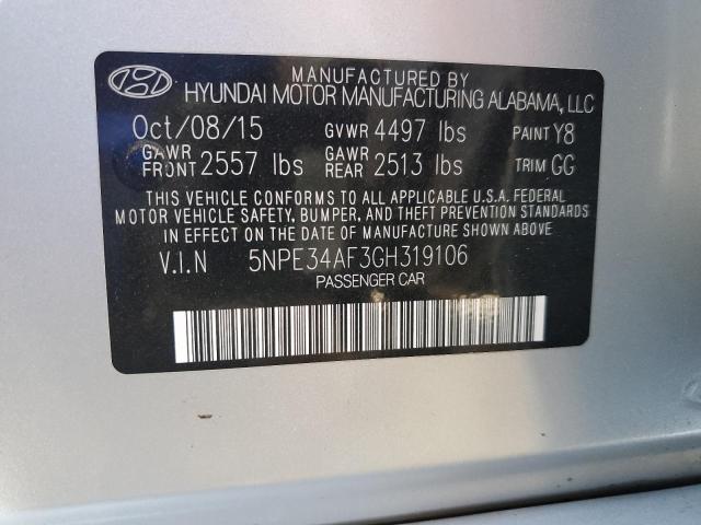 Photo 11 VIN: 5NPE34AF3GH319106 - HYUNDAI SONATA 