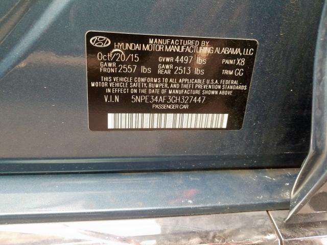 Photo 9 VIN: 5NPE34AF3GH327447 - HYUNDAI SONATA SPO 