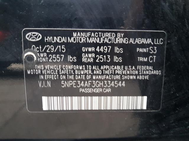 Photo 9 VIN: 5NPE34AF3GH334544 - HYUNDAI SONATA 