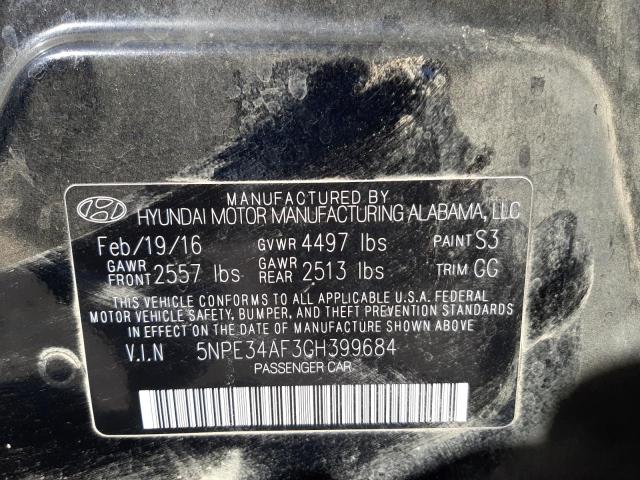 Photo 9 VIN: 5NPE34AF3GH399684 - HYUNDAI SONATA SPO 