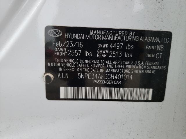 Photo 9 VIN: 5NPE34AF3GH401014 - HYUNDAI SONATA SPO 