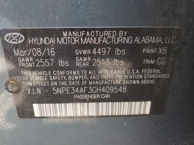 Photo 9 VIN: 5NPE34AF3GH409548 - HYUNDAI SONATA SPO 