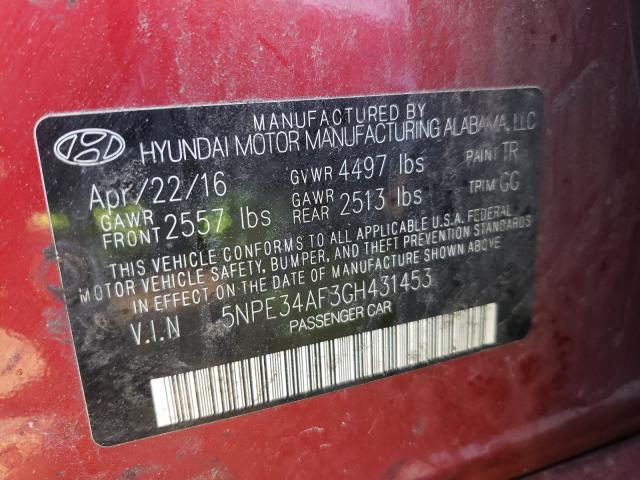 Photo 9 VIN: 5NPE34AF3GH431453 - HYUNDAI SONATA SPO 