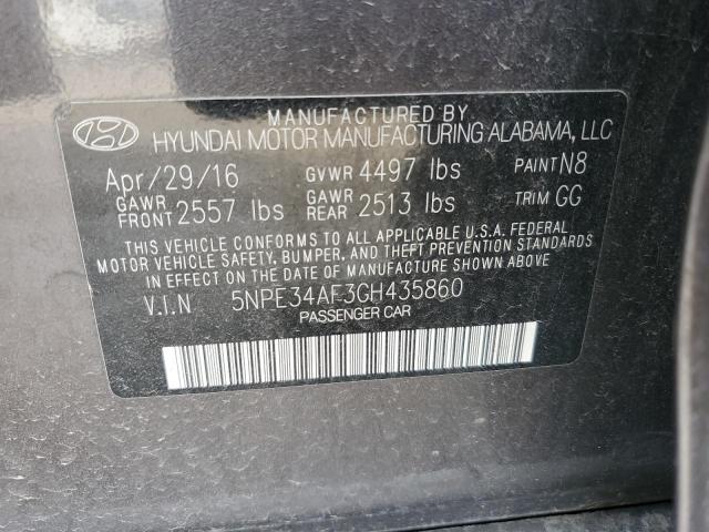 Photo 12 VIN: 5NPE34AF3GH435860 - HYUNDAI SONATA 