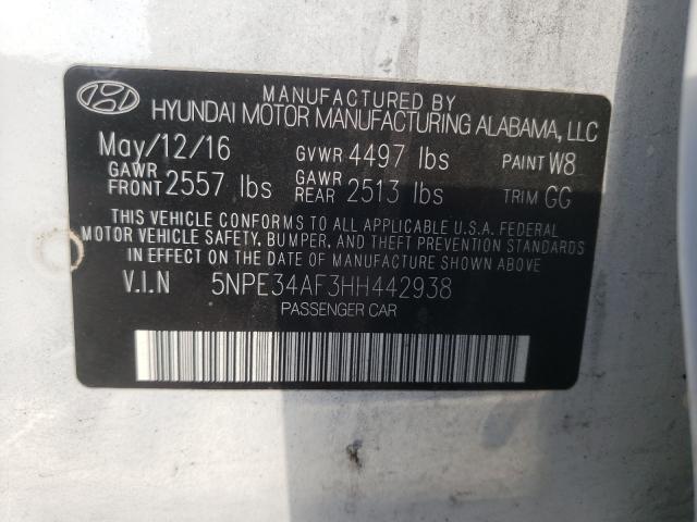 Photo 9 VIN: 5NPE34AF3HH442938 - HYUNDAI SONATA SPO 