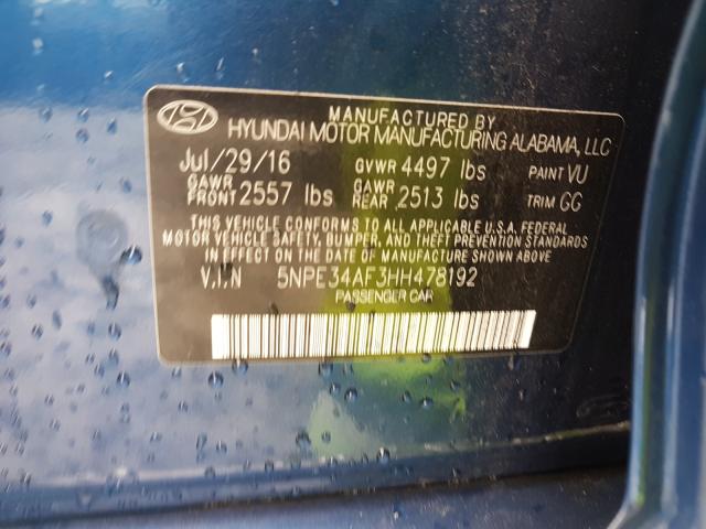 Photo 9 VIN: 5NPE34AF3HH478192 - HYUNDAI SONATA SPO 