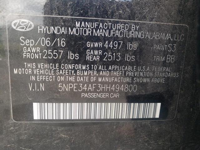 Photo 11 VIN: 5NPE34AF3HH494800 - HYUNDAI SONATA SPO 