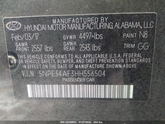 Photo 8 VIN: 5NPE34AF3HH556504 - HYUNDAI SONATA 