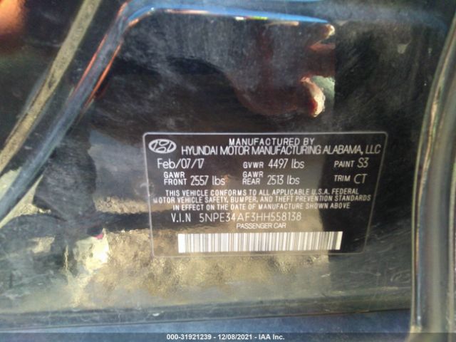 Photo 8 VIN: 5NPE34AF3HH558138 - HYUNDAI SONATA 