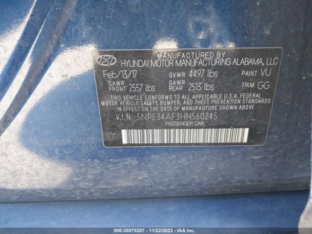 Photo 8 VIN: 5NPE34AF3HH560245 - HYUNDAI SONATA 