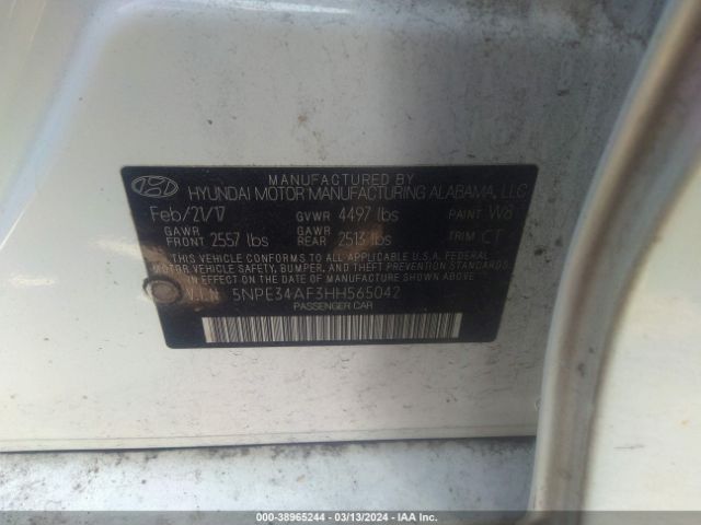 Photo 8 VIN: 5NPE34AF3HH565042 - HYUNDAI SONATA 