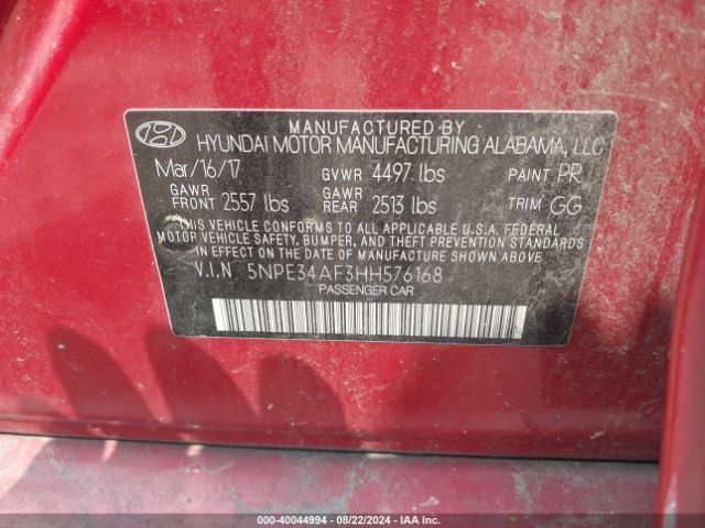 Photo 8 VIN: 5NPE34AF3HH576168 - HYUNDAI SONATA 