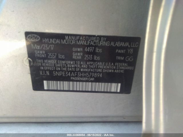 Photo 8 VIN: 5NPE34AF3HH579894 - HYUNDAI SONATA 