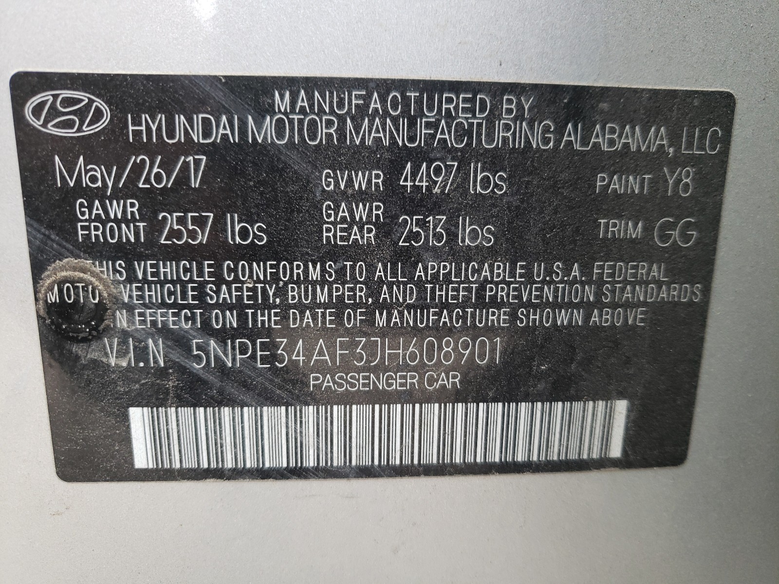 Photo 9 VIN: 5NPE34AF3JH608901 - HYUNDAI SONATA SPO 