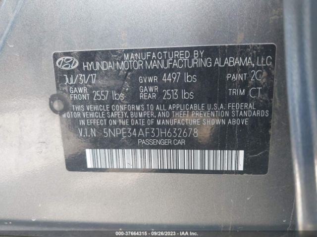 Photo 8 VIN: 5NPE34AF3JH632678 - HYUNDAI SONATA 