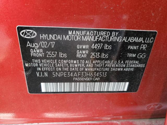 Photo 11 VIN: 5NPE34AF3JH634513 - HYUNDAI SONATA 