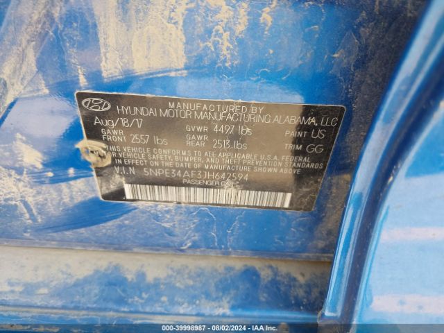 Photo 8 VIN: 5NPE34AF3JH642594 - HYUNDAI SONATA 