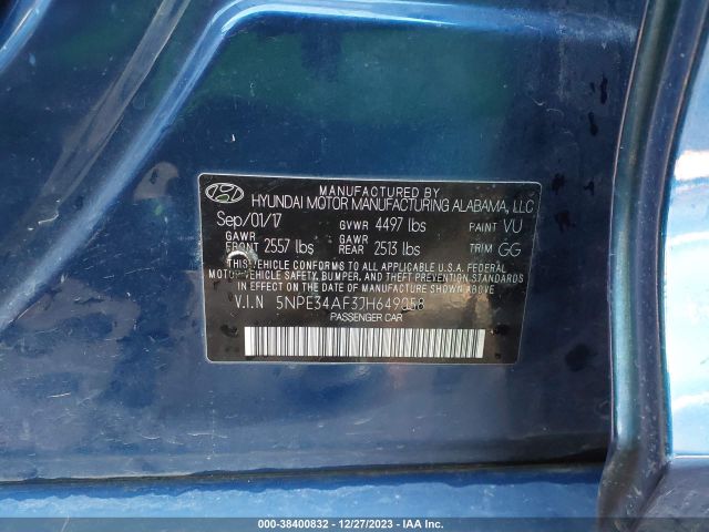 Photo 8 VIN: 5NPE34AF3JH649058 - HYUNDAI SONATA 