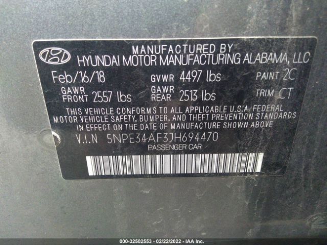 Photo 8 VIN: 5NPE34AF3JH694470 - HYUNDAI SONATA 