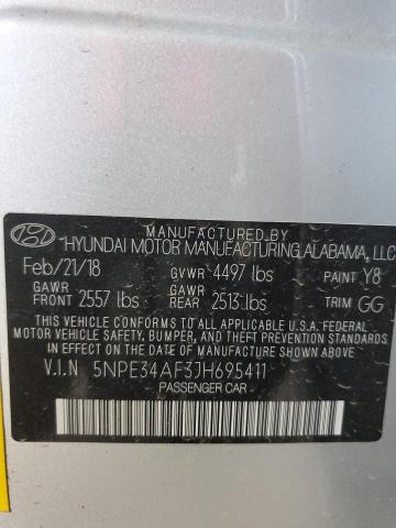 Photo 11 VIN: 5NPE34AF3JH695411 - HYUNDAI SONATA 