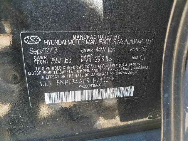 Photo 9 VIN: 5NPE34AF3KH740008 - HYUNDAI SONATA LIM 