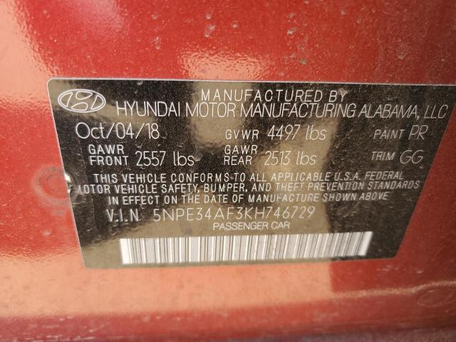 Photo 11 VIN: 5NPE34AF3KH746729 - HYUNDAI SONATA LIM 