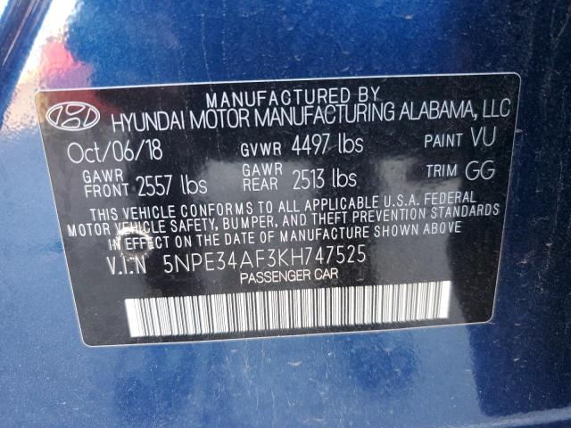 Photo 11 VIN: 5NPE34AF3KH747525 - HYUNDAI SONATA LIM 