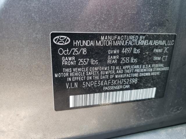 Photo 9 VIN: 5NPE34AF3KH752398 - HYUNDAI SONATA LIM 