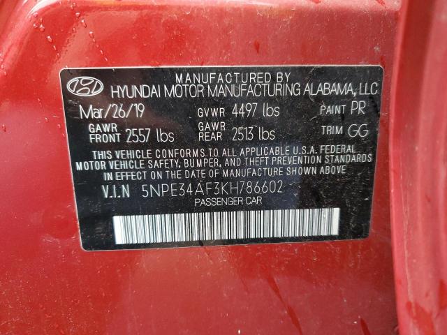 Photo 11 VIN: 5NPE34AF3KH786602 - HYUNDAI SONATA 