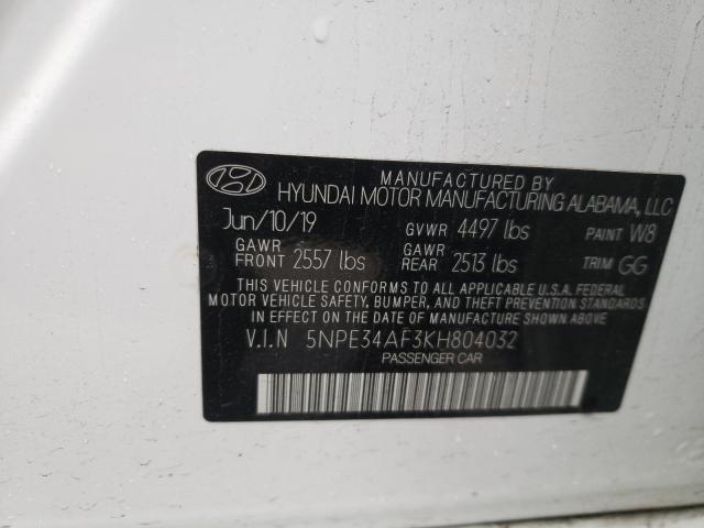 Photo 9 VIN: 5NPE34AF3KH804032 - HYUNDAI SONATA LIM 