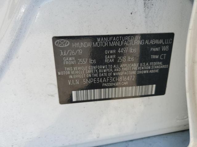 Photo 12 VIN: 5NPE34AF3KH816472 - HYUNDAI SONATA LIM 