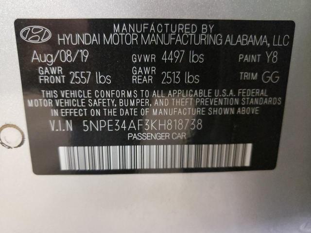 Photo 11 VIN: 5NPE34AF3KH818738 - HYUNDAI SONATA LIM 