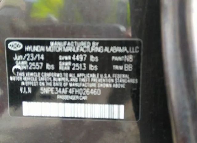 Photo 8 VIN: 5NPE34AF4FH026460 - HYUNDAI SONATA 