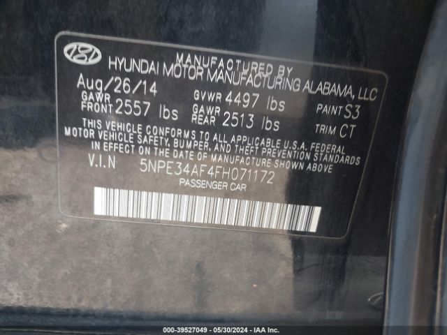 Photo 8 VIN: 5NPE34AF4FH071172 - HYUNDAI SONATA 