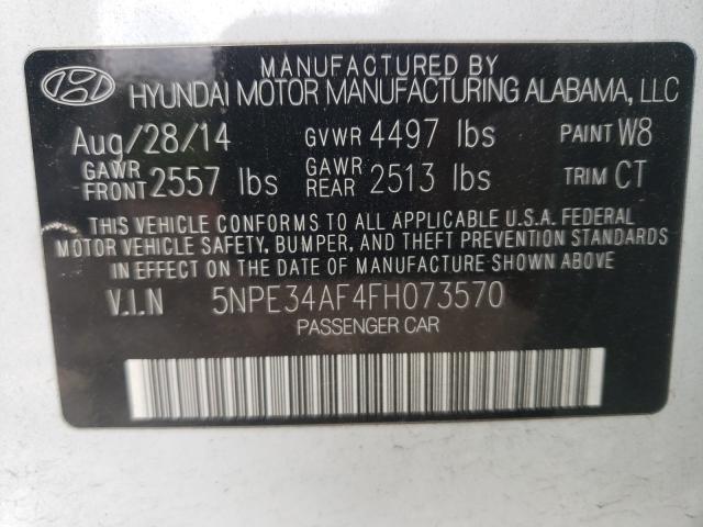 Photo 9 VIN: 5NPE34AF4FH073570 - HYUNDAI SONATA SPO 