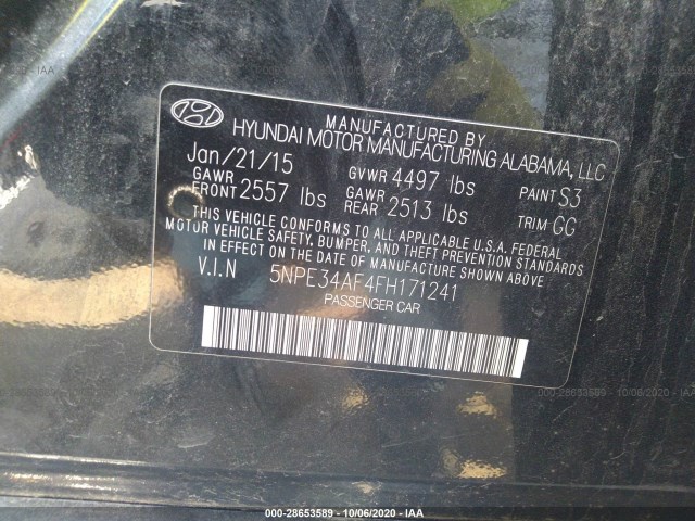 Photo 8 VIN: 5NPE34AF4FH171241 - HYUNDAI SONATA 