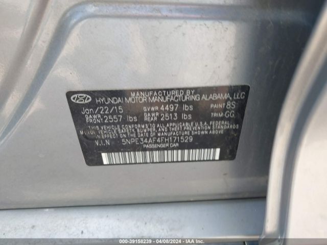 Photo 8 VIN: 5NPE34AF4FH171529 - HYUNDAI SONATA 