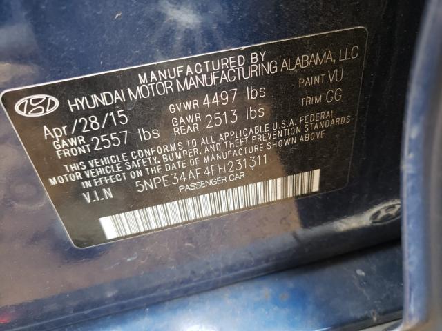 Photo 9 VIN: 5NPE34AF4FH231311 - HYUNDAI SONATA 