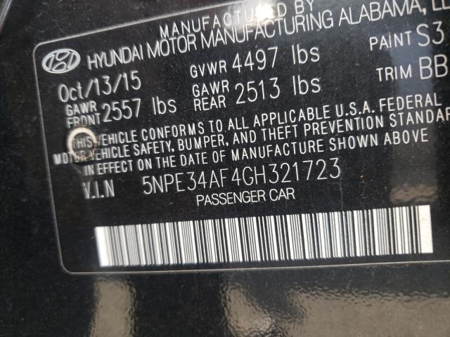 Photo 9 VIN: 5NPE34AF4GH321723 - HYUNDAI SONATA SPO 