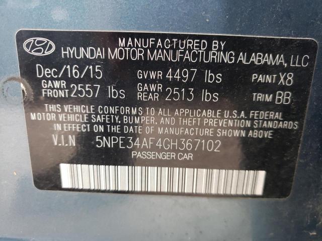 Photo 11 VIN: 5NPE34AF4GH367102 - HYUNDAI SONATA 