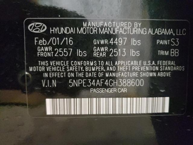 Photo 9 VIN: 5NPE34AF4GH388600 - HYUNDAI SONATA SPO 