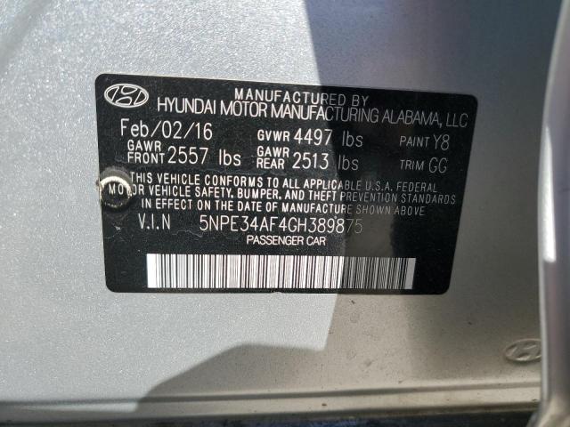 Photo 12 VIN: 5NPE34AF4GH389875 - HYUNDAI SONATA SPO 