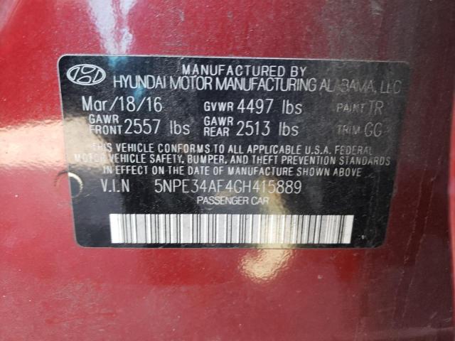 Photo 9 VIN: 5NPE34AF4GH415889 - HYUNDAI SONATA SPO 